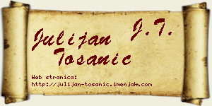 Julijan Tošanić vizit kartica